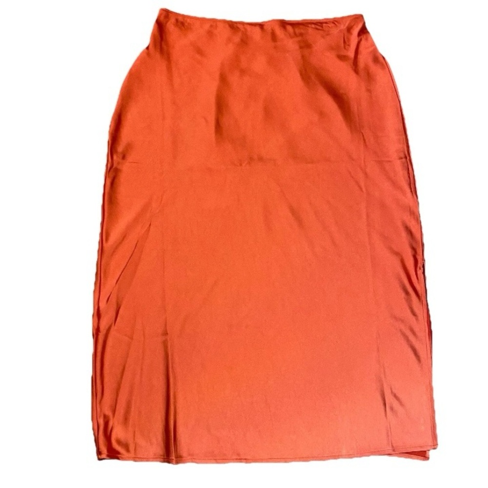 Old Navy Womens Large Skirt Satin Pink Side Slit Elastic Waste Elegant Classy